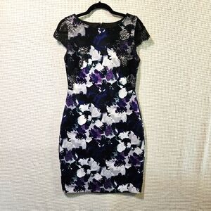 Sangria Sz 6 Elegant Floral Lace Midi Dress